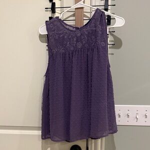 Francesca's Collections Purple Sleeveless Blouse